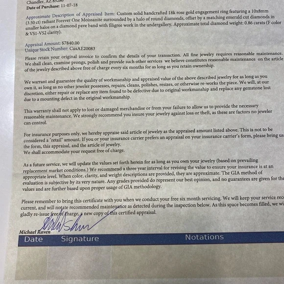 Moissanite and diamond engagement ring - Picture 10 of 10